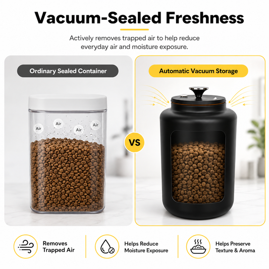Amiapaw 8L Automatic Vacuum Pet Food Container with Pressure Indicator, USB-C Rechargeable