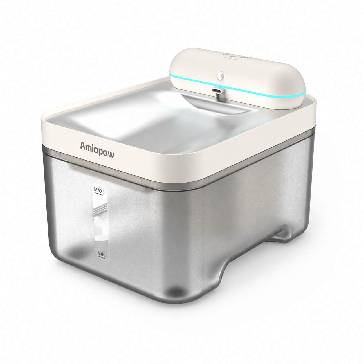 Amiapaw Cordless Pet Water Fountain, 4.5L, Infrared Sensor, 304 Stainless Steel Tray