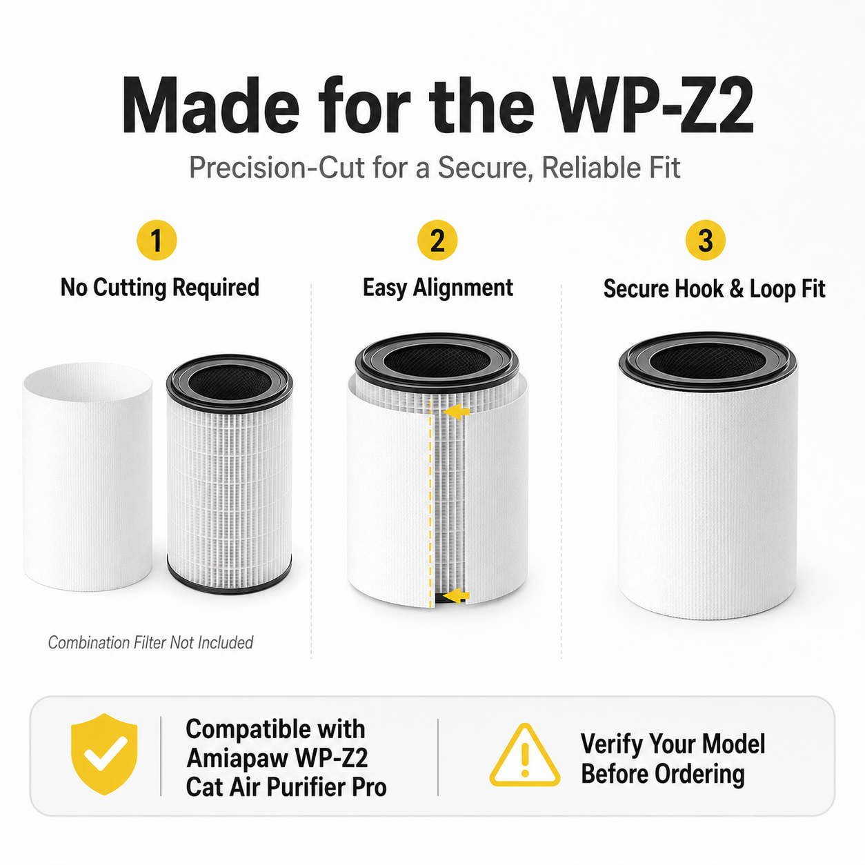 Amiapaw Z2 Replacement Pre-Filters for Cat Air Purifier Pro WP-Z2, White, 10-Pack