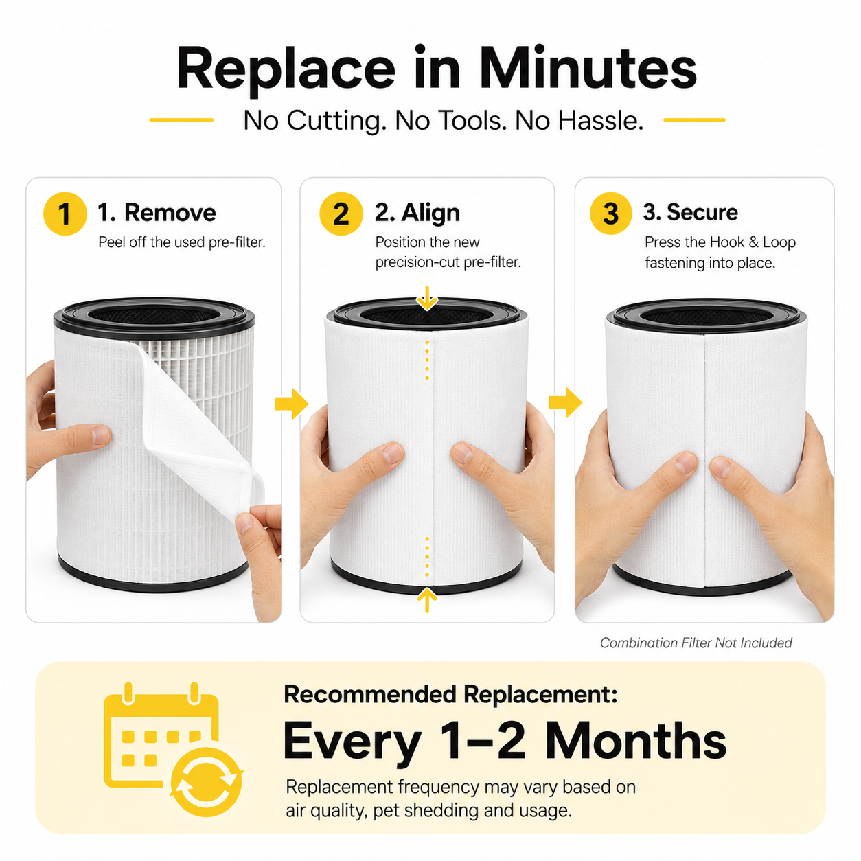 Amiapaw Z2 Replacement Pre-Filters for Cat Air Purifier Pro WP-Z2, White, 10-Pack