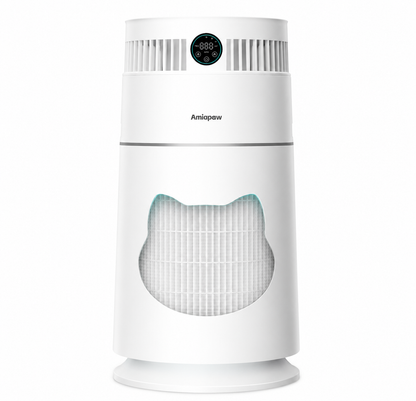 Amiapaw Cat Air Purifier Pro Z2, 360° Pet Hair and Dander Cleaner, Smart App, PM2.5, 24dB Sleep Mode
